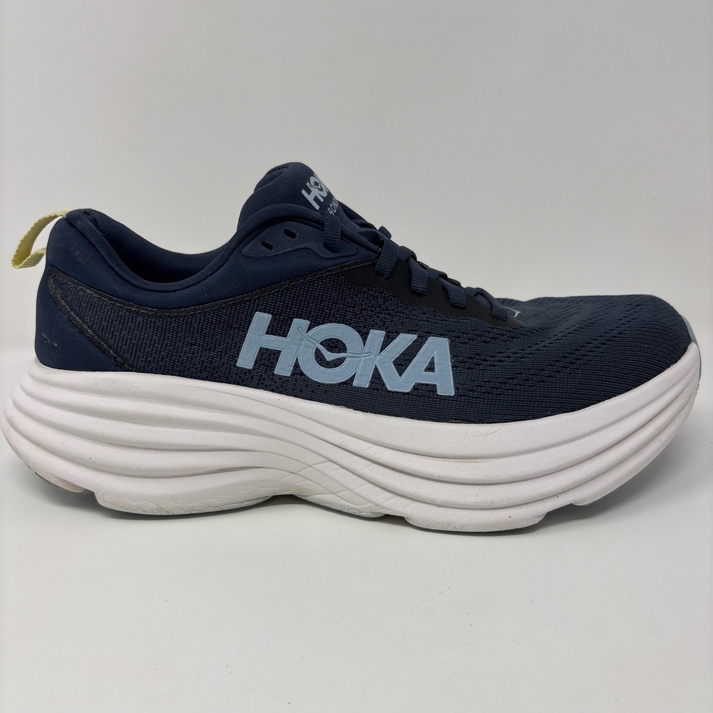 Hoka Bondi 8 Women's Size 8.5 Navy White Athletic Running Shoes Sneakers